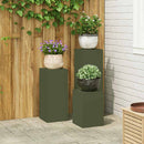 Planteholder 3 pcs Olivengrøn Stål