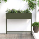 Hævet haveplante Olivengrøn 100 x 26 x 82 cm Stål