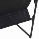 Stol med pude 4 pcs Sort og Anthracit Textilene