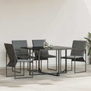 Stol med pude 4 pcs Sort og Anthracit Textilene