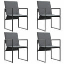 Stol med pude 4 pcs Sort og Anthracit Textilene