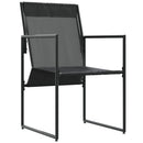 Stol med pude 4 pcs Sort og Anthracit Textilene