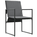Stol med pude 4 pcs Sort og Anthracit Textilene