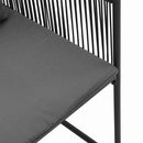 Stol med pude 4 pcs Sort og Anthracit PE Rattan