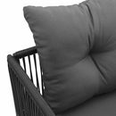 Stol med pude 4 pcs Sort og Anthracit PE Rattan