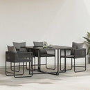 Stol med pude 4 pcs Sort og Anthracit PE Rattan