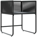 Stol med pude 4 pcs Sort og Anthracit PE Rattan