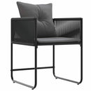 Stol med pude 4 pcs Sort og Anthracit PE Rattan