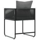 Stol med pude 4 pcs Sort og Anthracit PE Rattan