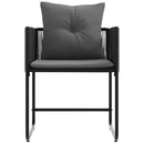 Stol med pude 4 pcs Sort og Anthracit PE Rattan