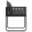 Stol med pude 4 pcs Sort og Anthracit PE Rattan