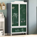Tavle Garderobe med skuffe ROROS Grå og Hvid 90 x 45 x 165 cm