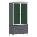 Tavle Garderobe med skuffe ROROS Grå og Hvid 90 x 45 x 180 cm