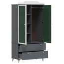 Tavle Garderobe med skuffe ROROS Grå og Hvid 90 x 45 x 180 cm