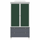 Tavle Garderobe med skuffe ROROS Grå og Hvid 90 x 45 x 180 cm