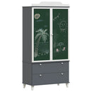 Tavle Garderobe med skuffe ROROS Grå og Hvid 90 x 45 x 180 cm