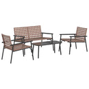 Have Spisebordssæt 4 pcs Brun polyrattan