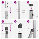 Hegn stang med beton base 13 stk. Sølv Pulverlakeret stål