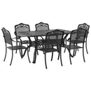 Have Spisebordssæt 7 pcs Sort Aluminium