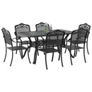 Have Spisebordssæt 7 pcs Sort Aluminium