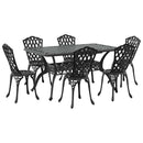 Have Spisebordssæt 7 pcs Sort Aluminium