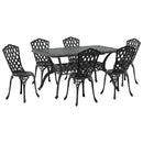 Have Spisebordssæt 7 pcs Sort Aluminium