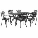 Have Spisebordssæt 7 pcs Sort Aluminium