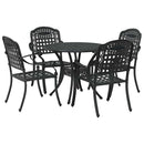 Have Spisebordssæt 5 pcs Sort Aluminium