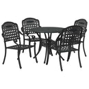 Have Spisebordssæt 5 pcs Sort Aluminium