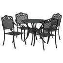 Have Spisebordssæt 5 pcs Sort Aluminium