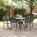 Have Spisebordssæt 7 pcs Sort Aluminium