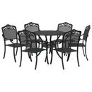 Have Spisebordssæt 7 pcs Sort Aluminium