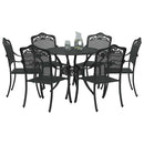 Have Spisebordssæt 7 pcs Sort Aluminium