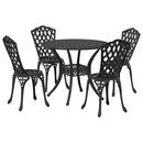 Have Spisebordssæt 5 pcs Sort Aluminium