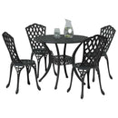 Have Spisebordssæt 5 pcs Sort Aluminium