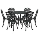Have Spisebordssæt 7 pcs Sort Aluminium