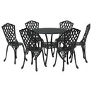 Have Spisebordssæt 7 pcs Sort Aluminium