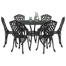 Have Spisebordssæt 7 pcs Sort Aluminium