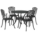 Have Spisebordssæt 5 pcs Sort Aluminium