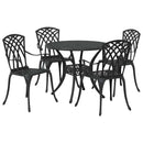 Have Spisebordssæt 5 pcs Sort Aluminium
