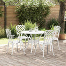 Have Spisebordssæt 5 pcs Hvid Aluminium