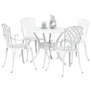 Have Spisebordssæt 5 pcs Hvid Aluminium