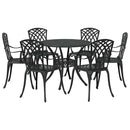 Have Spisebordssæt 7 pcs Sort Aluminium