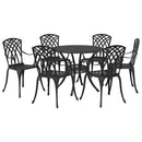 Have Spisebordssæt 7 pcs Sort Aluminium