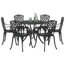 Have Spisebordssæt 7 pcs Sort Aluminium