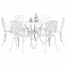 Have Spisebordssæt 7 pcs Hvid Aluminium