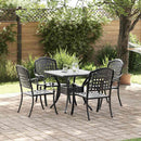 Havebord sæt 5 pcs Sort Gustt aluminium