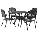 Havebord sæt 5 pcs Sort Gustt aluminium