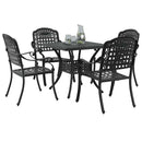 Havebord sæt 5 pcs Sort Gustt aluminium