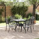 Havebord sæt 5 pcs Sort Gustt aluminium